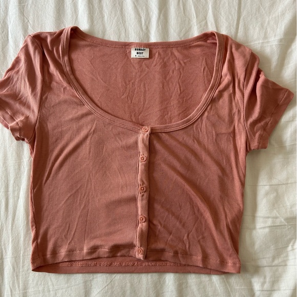 Aritzia Sunday Best ribbed crop top - Picture 1 of 3